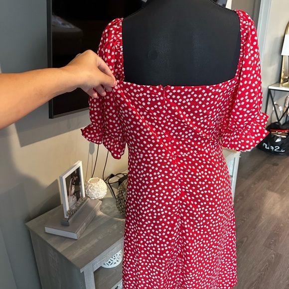 SHEIN Red and White Dress NWOT - Picture 4 of 6